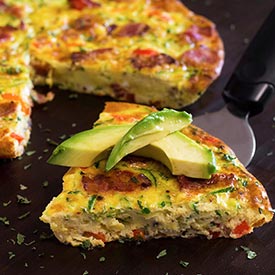 Paleo Bacon Zucchini & Red Pepper Frittata