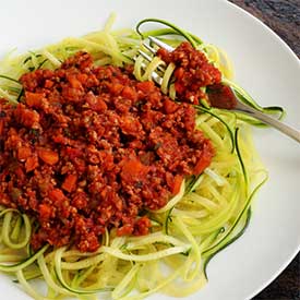 Paleo Bolognese Sauce & Zucchini Noodles Recipe