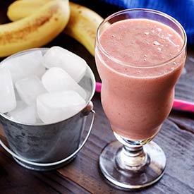 Raspberry, Banana & Coconut Water Ice Cube Smoothie