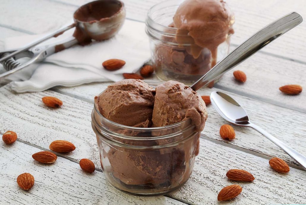 easy paleo and dairy free recipe for chocolate and nut butter ice cream