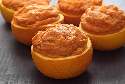 Orange-Maple Sweet Potatoes in Orange Cups