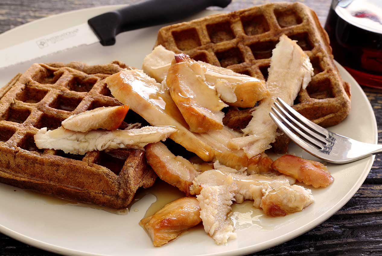 Use this paleo sweet potato waffle recipe to make open face sandwiches for your family after Thanksgiving with your leftover turkey and fixings too! Heat and eat...so good!