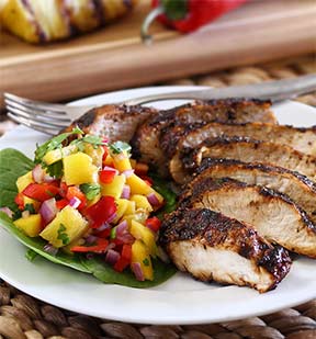 Paleo Jerk Chicken with Mango-Pineapple Salsa