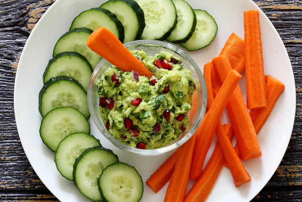 easy paleo recipe for paleo guacamole with pomegranate seeds