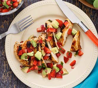 Paleo Grilled Chicken with Strawberry-Avocado Salsa Recipe