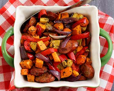Paleo Chop & Drop Roasted Veggies & Sausage Recipe