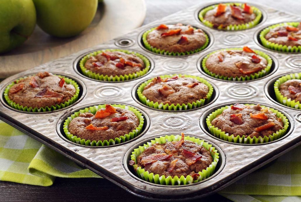 easy paleo recipe for apple-bacon muffins