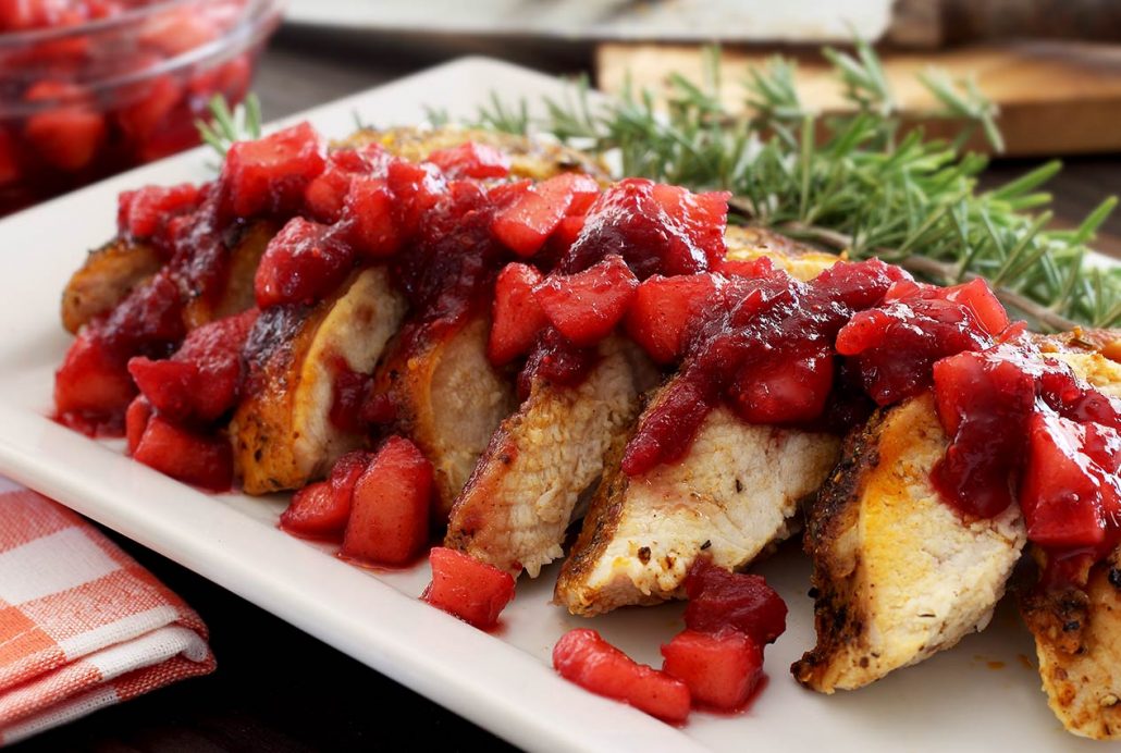 simple paleo recipe for roasted turkey with fruit compote