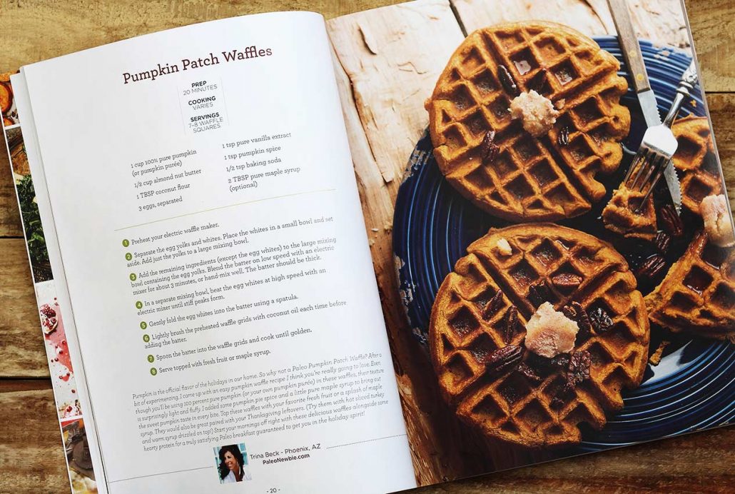 paleo magazine 2015 holiday cookbook trina's paleo pumpkin waffles