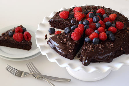Chocolate Cake with Ganache Frosting – Gluten-free, Paleo-friendly Recipe