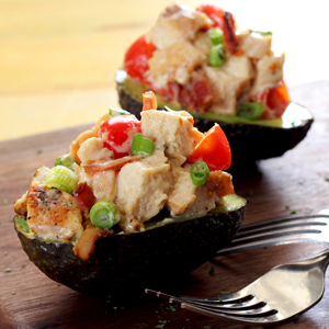 Easy Paleo Bacon, Chicken & Tomato Stuffed Avocado Lunch Recipe