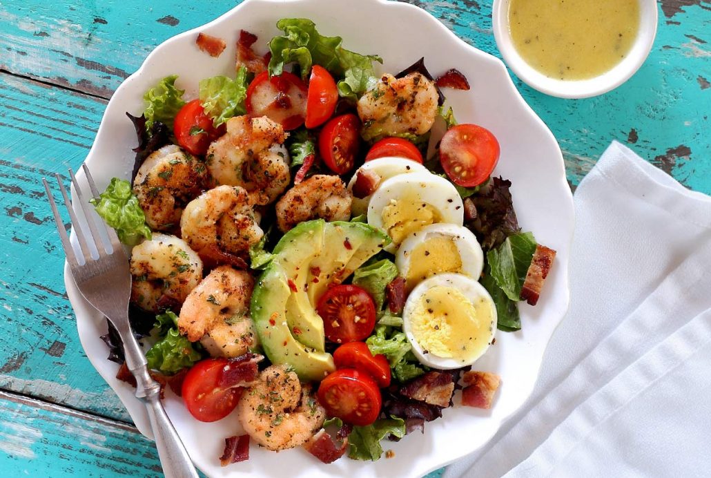paleo shrimp cobb salad easy recipe