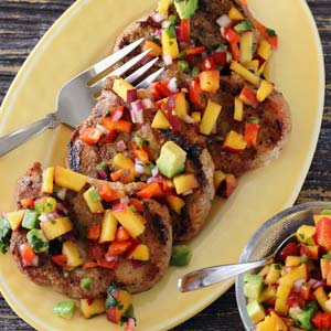 Paleo Grilled Pork Chops with Peach Salsa Recipe