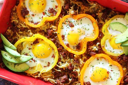 Sweet Peppers and Chorizo Hash Paleo Breakfast Recipe
