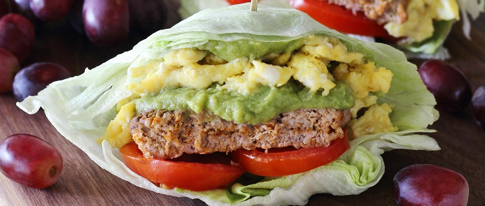 easy paleo recipe for a breakfast sausage and egg wrap