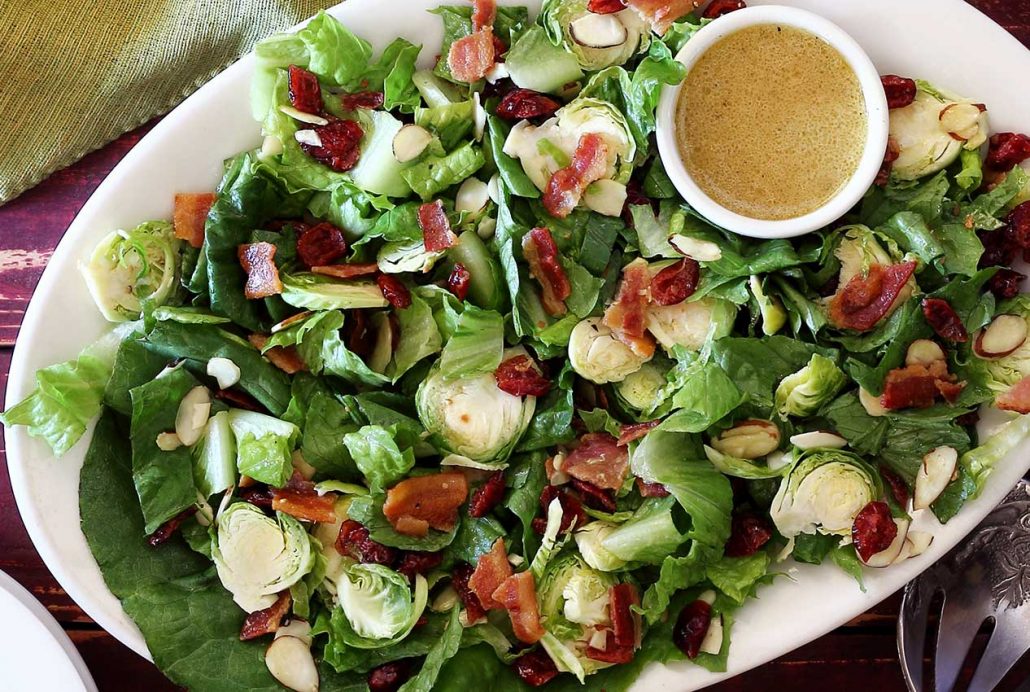 easy paleo recipe for brussels sprouts salad with lemon vinaigrette