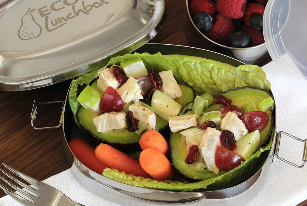 simple recipe idea for a paleo chickens salad stuffed avocado